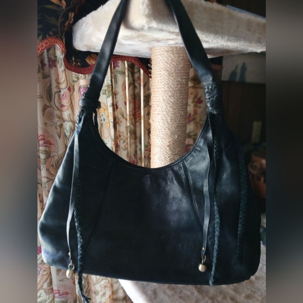 Black Leather Shoulder Bag